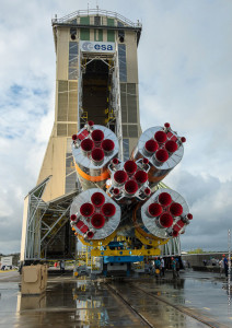 Three-stage vehicle is transferred horizontally from MIK to ELS launch zone