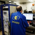 A scientist works on the Galileo satellite system